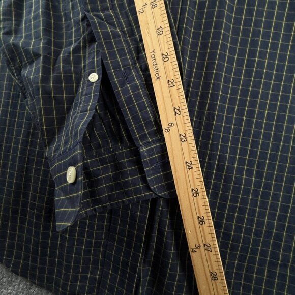 Viyella Green Blue Check Button Up Shirt Medium Cotton USA Made Long Sleeve - Picture 14 of 15